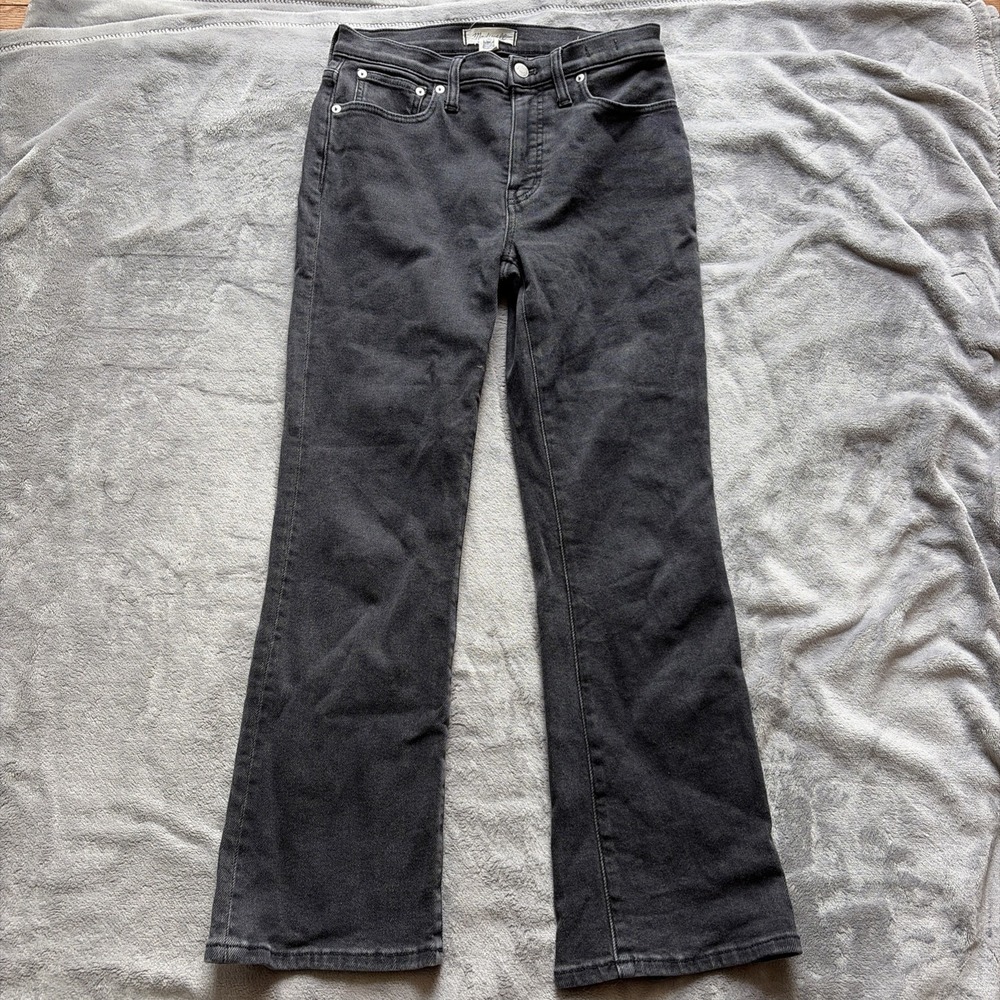 Madewell Mid-Rise Kick Out Jeans Womens 27 Black Dark Denim - Picture 1 of 7